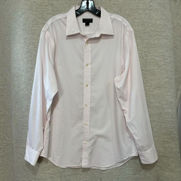 Banana Republic Mens White Pink Pattern Button Down Long Sleeve Shirt Sz Large - Picture 1 of 10